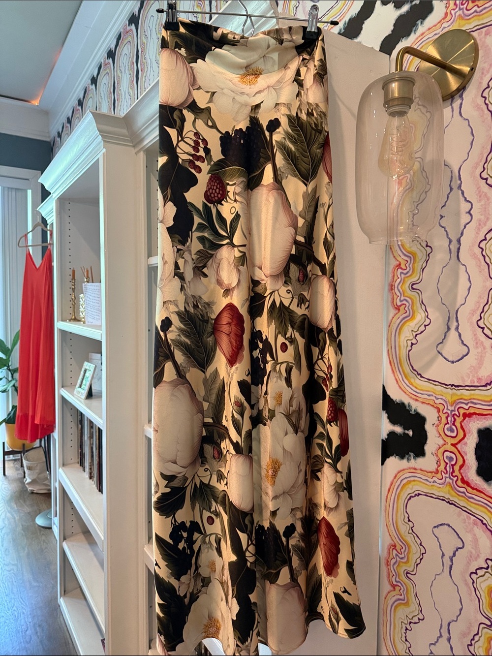 Cami NYC Floral Maxi Dress in Ivory, Black & Red